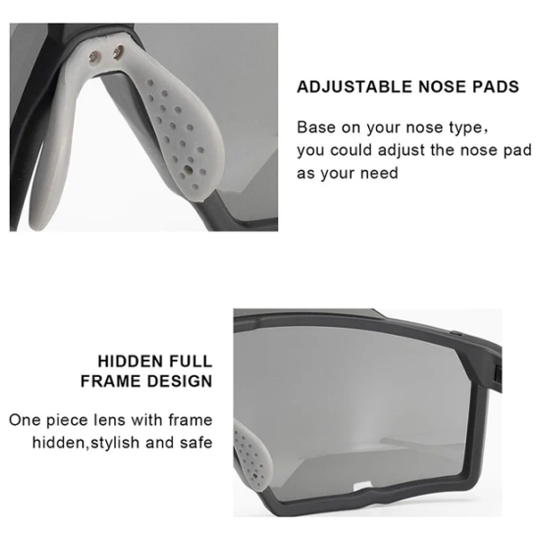 Ochelari de soare Rockbros MTB Polarized Cycling Black White Black White photo 10