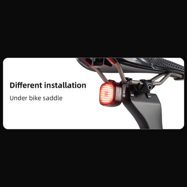 Lanterna bicicletei Rockbros R7 Tail Light Brake Sense Black Red Black Red photo 10