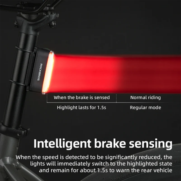 Lanterna bicicletei Rockbros Magnetic Tail Light Brake SKL01 Black Red Black Red photo 4