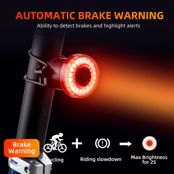 Lanterna bicicletei Rockbros Tail Light Break Sense Black Red Black Red photo 6