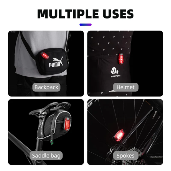 Lanterna bicicletei Rockbros Clip-On Tail Light Red Black Red Black photo 6