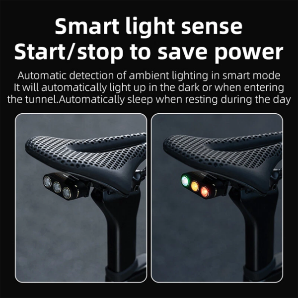 Велосипедный фонарь Rockbros Traffic Tail Light Brake Sense Черный Серый Черный Серый photo 4