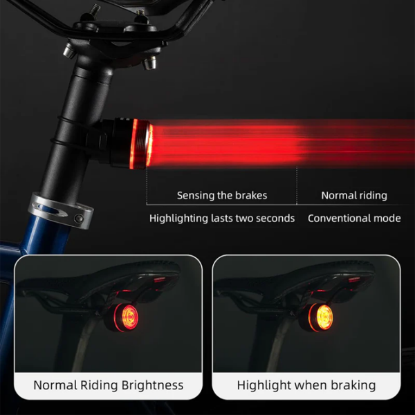 Lanterna bicicletei Rockbros BL-S2 Black Red Black Red photo 2