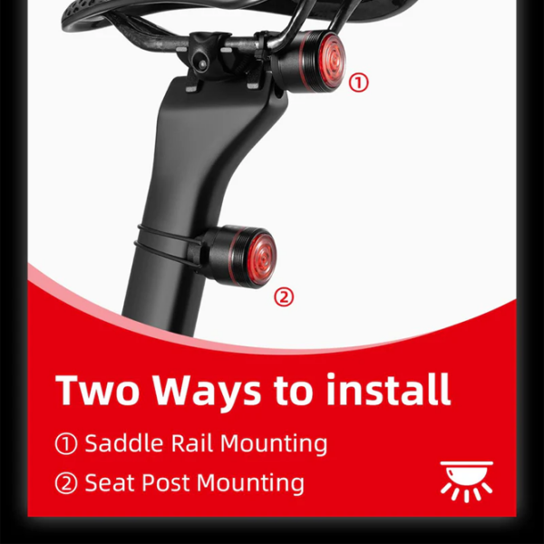 Lanterna bicicletei Rockbros BL-S2 Black Red Black Red photo 5