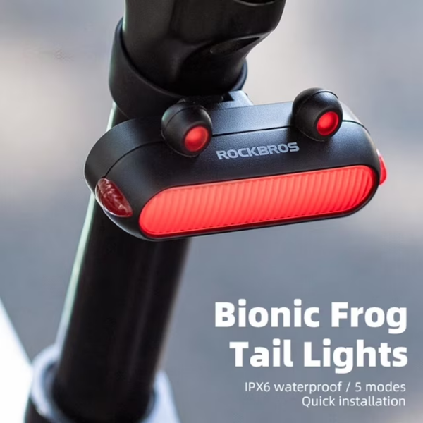 Велосипедный фонарь Rockbros Frog Tail Light Черный Синий Черный Синий photo 5