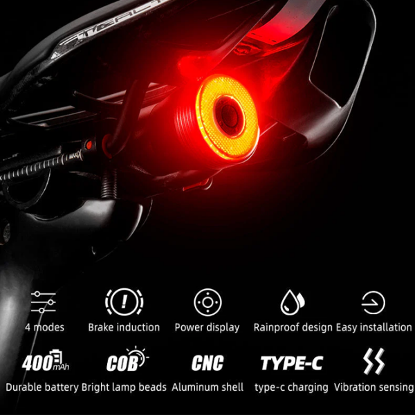 Lanterna bicicletei Rockbros Q5 Tail Light Brake sensor Black Red Black Red photo 2