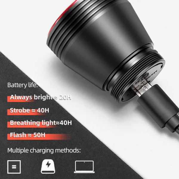 Lanterna bicicletei Rockbros Q5 Tail Light Brake sensor Black Red Black Red photo 4