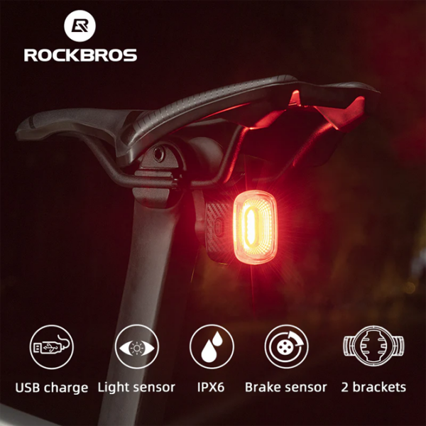 Lanterna bicicletei Rockbros Q4 Samurai Black Gray Black Gray photo 2