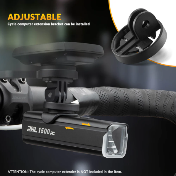 Lanterna bicicletei Rockbros RHL1500 Bike Light Black Gray Black Gray photo 6