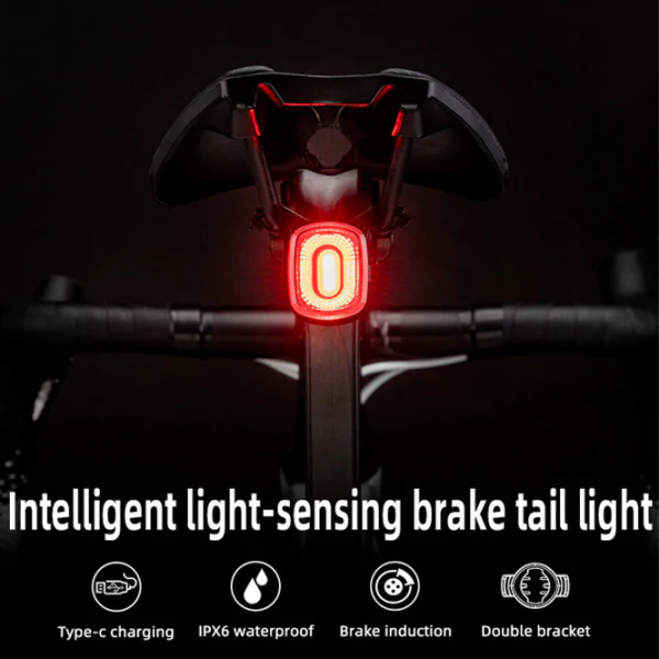Lanterna bicicletei Rockbros Q2S Samurai Black Red Black Red photo 3