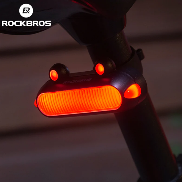 Lanterna bicicletei Rockbros Frog Tail RFL01 Black Gray Black Gray photo 4