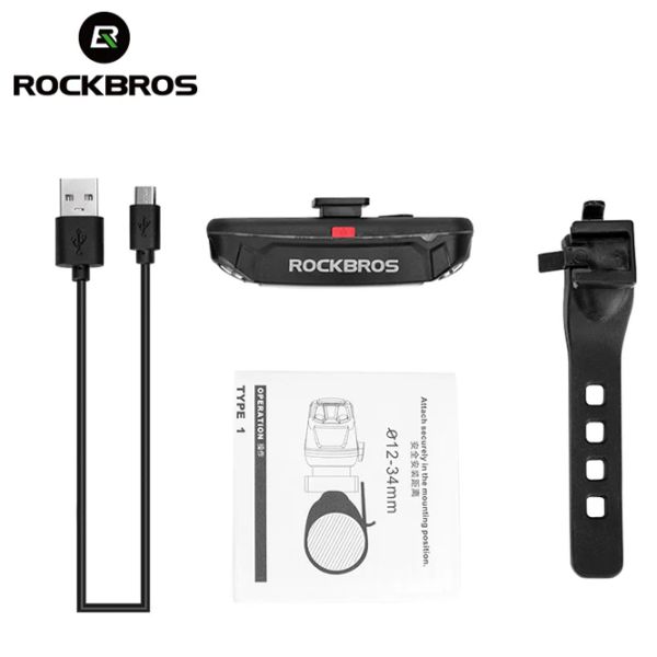 Велосипедный фонарь Rockbros Bike Tail Light Черный Серый Черный Серый photo 4