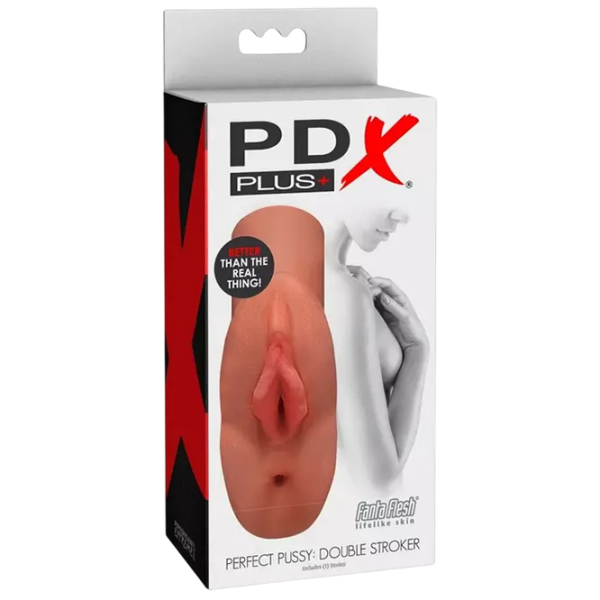 Мастурбатор PDX Plus Perfect Pussy: Double Stroker Бежевый  photo 1
