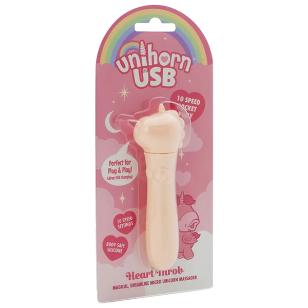 Вибратор Unicorn Mini USB Heart Throb Бежевый  photo 1