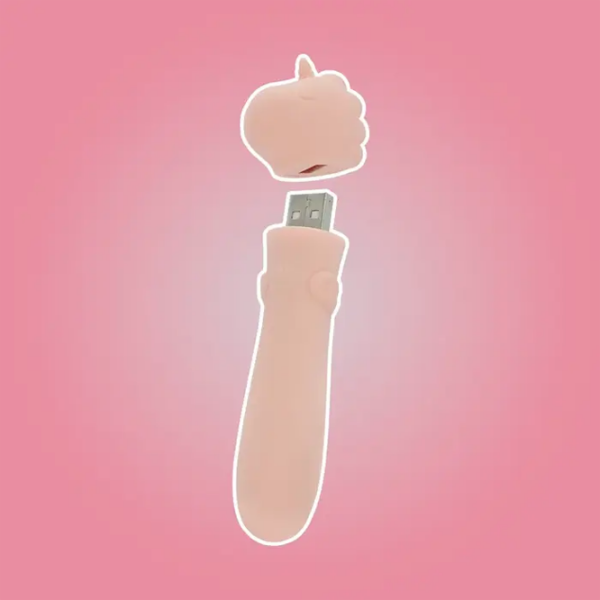 Вибратор Unicorn Mini USB Heart Throb Бежевый  photo 4