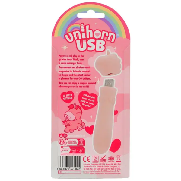 Вибратор Unicorn Mini USB Heart Throb Бежевый  photo 6