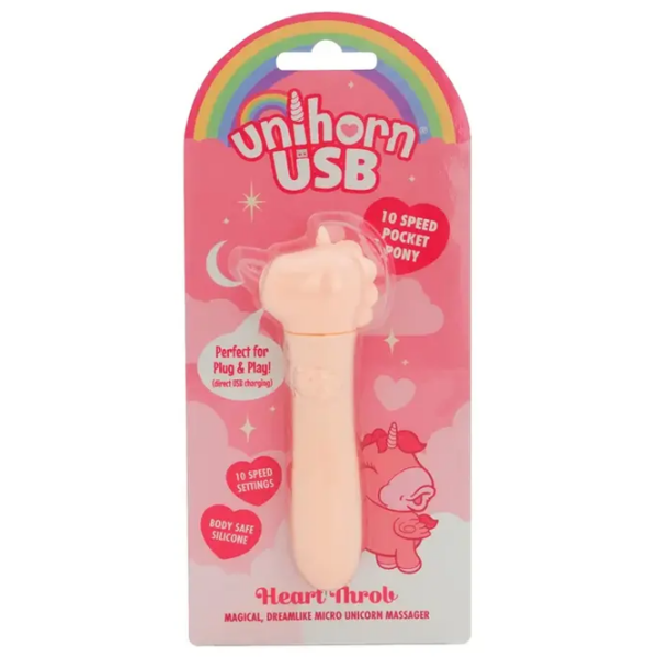 Вибратор Unicorn Mini USB Heart Throb Бежевый  photo 7