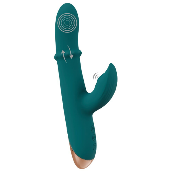 Вибратор You2Toys Thumping Rabbit Vibrator with Moving Ring Зеленый  photo 10