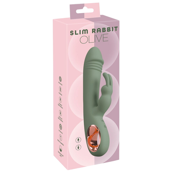 Вибратор You2Toys Slim Rabbit Olive Зеленый  photo 1