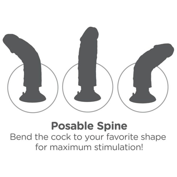 Вибратор King Cock Vibrating Cock with Balls Бежевый  photo 7