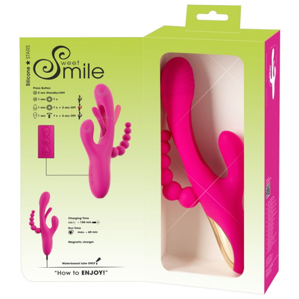 Вибратор Sweet Smile Triple Vibe With Flicking Tongue Розовый  photo 16