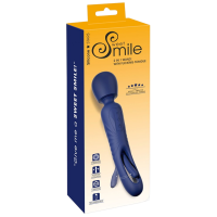 Вибратор Sweet Smile 2in1 Wand with Flicking Tongue Тёмно-синий 