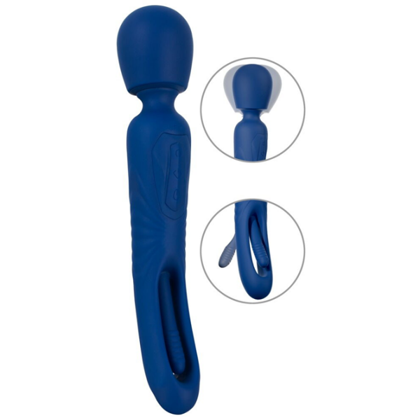 Вибратор Sweet Smile 2in1 Wand with Flicking Tongue Тёмно-синий  photo 2
