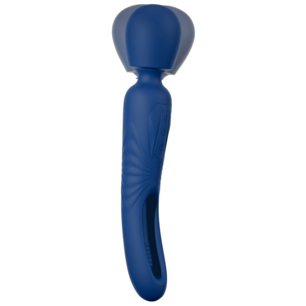 Вибратор Sweet Smile 2in1 Wand with Flicking Tongue Тёмно-синий  photo 6
