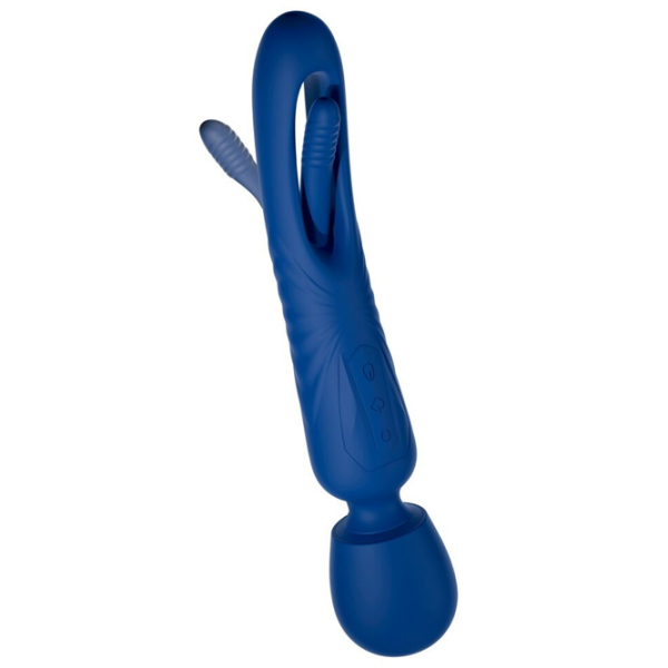 Вибратор Sweet Smile 2in1 Wand with Flicking Tongue Тёмно-синий  photo 7