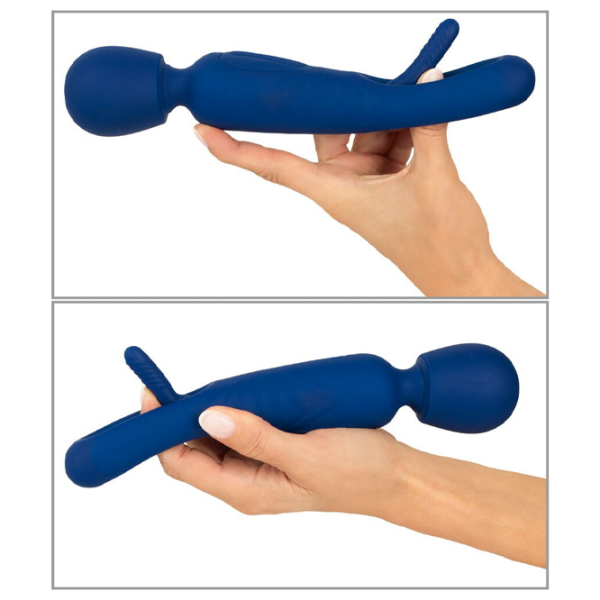 Вибратор Sweet Smile 2in1 Wand with Flicking Tongue Тёмно-синий  photo 11