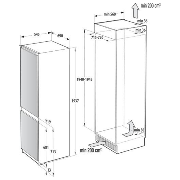 Frigider Hisense RB3B370SAWD1 White 273l / No Frost, 104l / No Frost, D photo 11