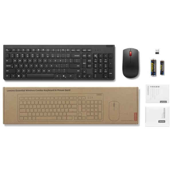 Клавиатура и Мышь Lenovo Essential Gen2 Черный Для дома и офиса, Беспроводные photo 6