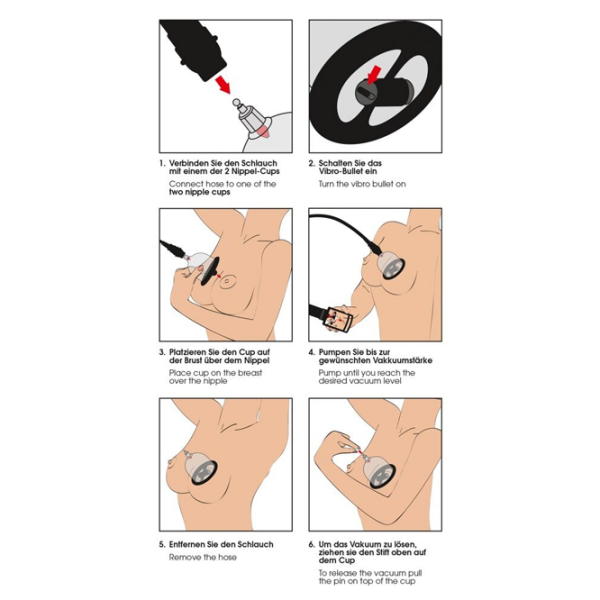 Насос Bad Kitty Bad Kitty Vibrating Nipple Cups Прозрачный  photo 6