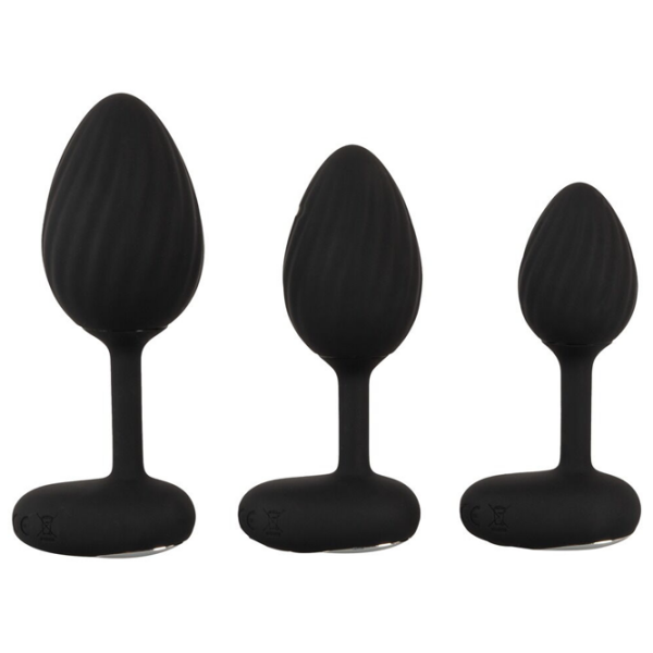 Анальная игрушка ANOS RC Butt Plug Set with Vibration Черный  photo 3