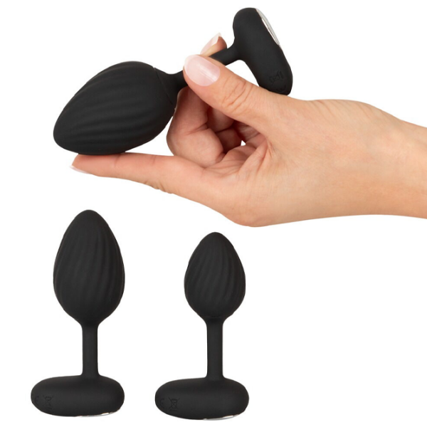 Анальная игрушка ANOS RC Butt Plug Set with Vibration Черный  photo 7