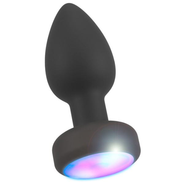 Анальная игрушка ANOS RC Flashing Butt Plug with Vibration RGB Черный  photo 6