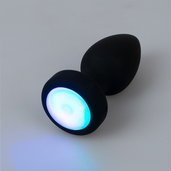 Анальная игрушка ANOS RC Flashing Butt Plug with Vibration RGB Черный  photo 13