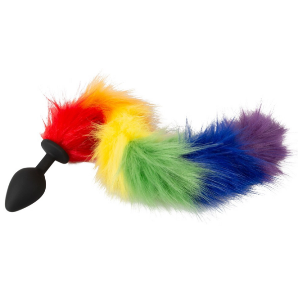 Анальная игрушка You2Toys Fluffy Tail Rainbow Черный  photo 3