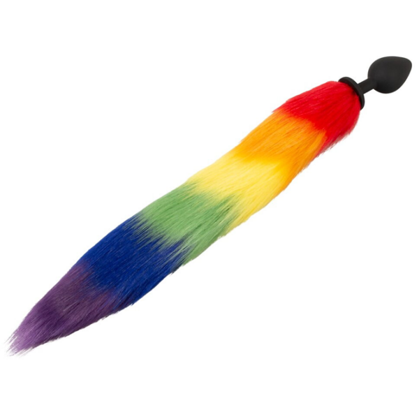 Анальная игрушка You2Toys Fluffy Tail Rainbow Черный  photo 4