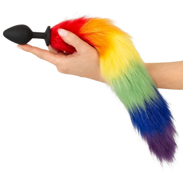 Анальная игрушка You2Toys Fluffy Tail Rainbow Черный  photo 5