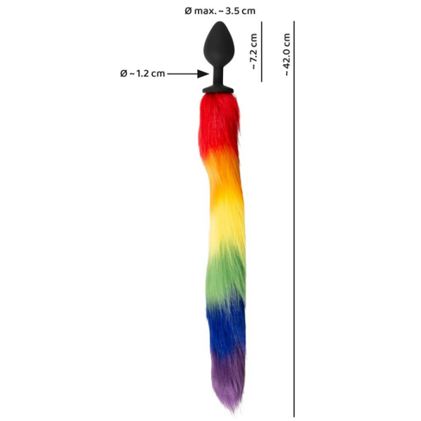 Анальная игрушка You2Toys Fluffy Tail Rainbow Черный  photo 6
