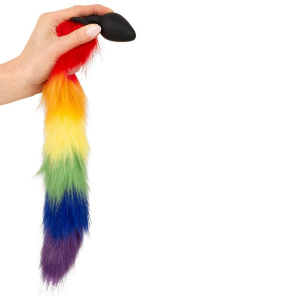 Анальная игрушка You2Toys Fluffy Tail Rainbow Черный  photo 7