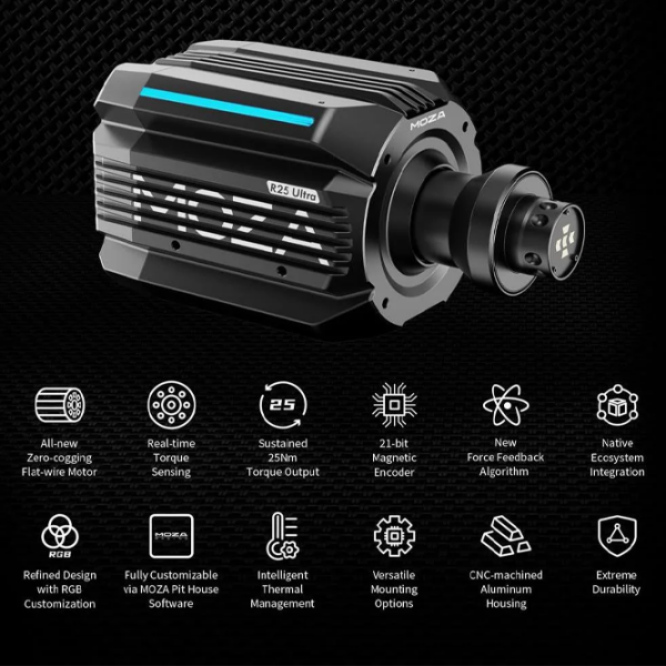 База руля Moza Racing R25 Ultra True Torque Direct Drive Черный  photo 8