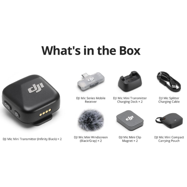 Microfon DJI Mic Mini (2TX + 1 Mobile RX) Black  photo 6