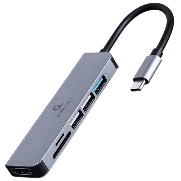 Adaptor Gembird A-CM-COMBO6-02 Gray USB Type-C photo 1