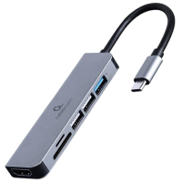 Adaptor Gembird A-CM-COMBO6-02 Gray USB Type-C