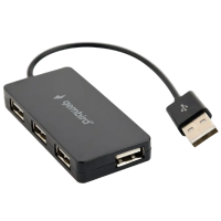 Adaptor Gembird UHB-U2P4-04 Black USB 2.0