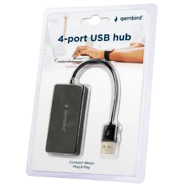 Адаптер Gembird UHB-U2P4-04 Черный USB 2.0 photo 3