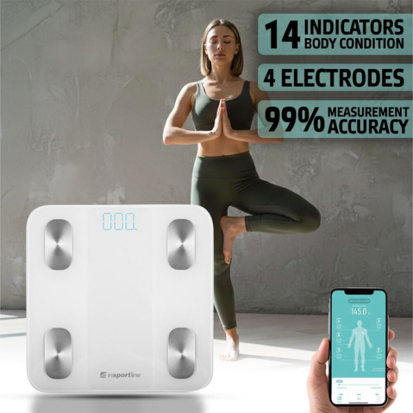 Cântar de podea Insportline Syncale 20 White 180 kg / White photo 3