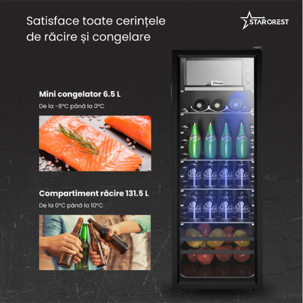 Vitrină frigorifică Starcrest SBC-138BK Black 131.5l / , 6.5l / , E photo 4
